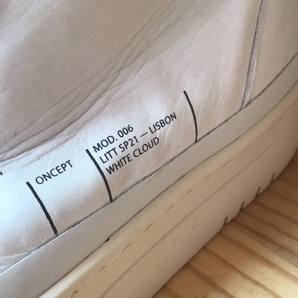 White Soft Leather Oncept NYC High Top Sneakers 7.5 New! - Picture 9 of 9